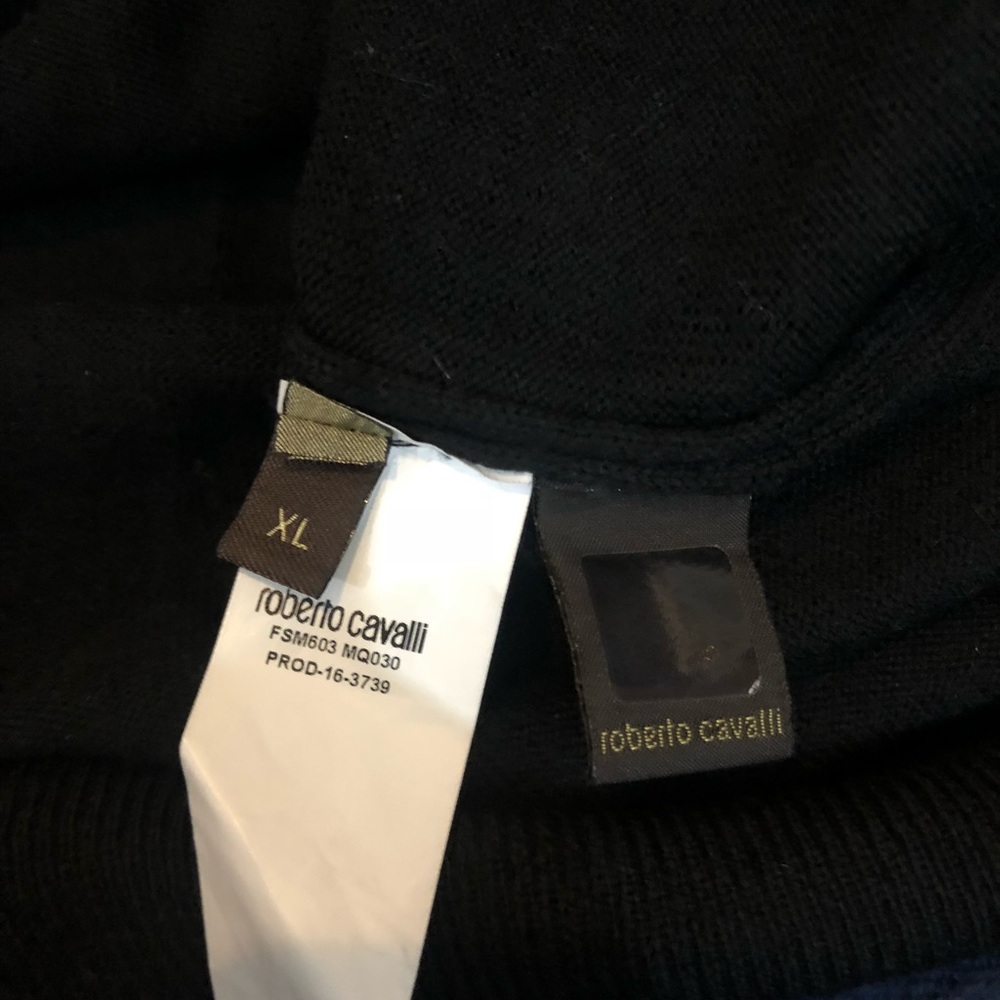 Roberto Cavalli Mens Wool Black Sweater Size XL - Picture 5 of 6
